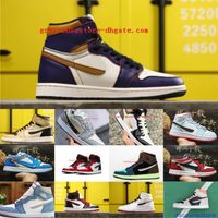 Последний стиль цвета 1 Hight Mid Top Basketsball Shoes Designer Limited Quality OG серый 1с мужчин 40-46