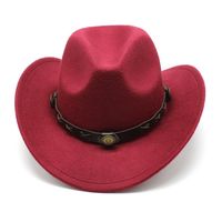 Autumn Winter Wool Felt Western Cowboy Hat Roll Brim Jazz Fe...