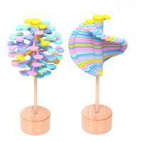 Sucette rotative en bois jouet lollipoptère fischer série créative de bureau créatif art ornements décompression jouet tache DHL