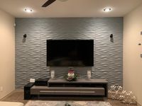 Panneaux muraux gris Art3D 50x50cm PVC Wave Board Texture insonorisé pour salon Chambre (pack de 12 tuiles)
