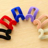 Hooks & Rails 10pcs Home Creative Mini Flocking Clothes Hanger Holder Anti-Clip Hook Color Randomly