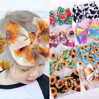 Baby Girls bow tie Headbands Floral sunflower print Turban Infant Fashion Elastic Hairbands Children Headwear kids Hair Accessories Bandanas Z6039