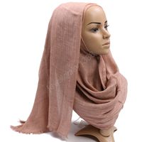 Zwykła lniana bawełna Hidżab Szalik Solidny Color Szale Muzułmańskie Szaliki Muzułmańskie Okładki Duży Rozmiar Turbany Soft Pashmina
