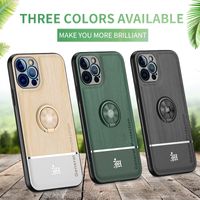 For Iphoen 11 12 Mini Pro Xs Max XR 7 8 Plus Se 2020 Case Wood Grain Leather Ring Splicing Casing Cover