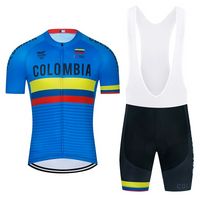 Colômbia ciclismo equipe jersey bike shorts bib set ropa ciclismo mens mtb camisa verão bicicleta maillot roupas de fundo rápido seco