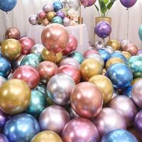 50 stks / partij 10 inch glanzende metalen parel latex ballonnen dikke chroom metallic kleuren opblaasbare lucht ballen globos verjaardagsfeestje decor DHL
