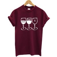 المرأة t-shirt أزياء المرأة تي شيرت كأس مطبوعة قصيرة الأكمام س الرقبة مضحك النبيذ عارضة تي الشارع الشهير الملابس العلامة التجارية