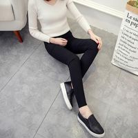 Primavera y otoño 2021 nuevo coreano salvaje adelgazamiento fondo casual negro elástico flaco pantalones lápiz pantalones pies pies pantalones mujeres