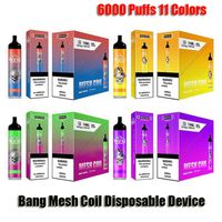 Bang-Mesh-Coil-Einweg-E-Zigarettengerät-Kit 6000 Puffs 850mAh Akku vorgefüllt 14 ml-Patrone Pod Vape-Stift vs XXL ESCOA13