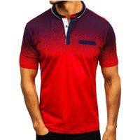 new men summer short sleeve and lapel polo slim fit casual t...