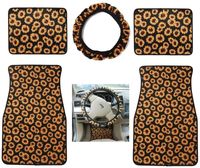 5pcs / set personalizzato in neoprene tappetini auto tappetini del volante Set 30 Design Auto Foot Mat Skull Head Sunflower Tie-Dye Leopard Stampa
