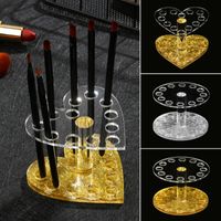 Zestawy sztuki do paznokci Akrylowe szczotka żelowa Profesjonalne Okrągłe Makijaż w kształcie serca 12 Hole Pen Holder Gold Rest Manicure Narzędzie