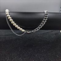 Chains Natural Freshwater Imitation Pearl Necklace For Women Magnet Love Heart Link Chain Fashion Kpop Vintage Jewelry Statement Gifts