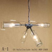 Lámparas colgantes Lámparas de cristal vintage Luces interiores G4 American Country Edison Bulb Luminaria Suspensión 220V para Barra de comedor