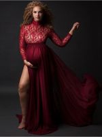 Maternity Dresses Lace Dress Pregnant Women Pregnancy Gown M...