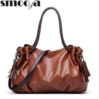 Evening Bags SMOOZA 2021 Luxury Designer Handbags Women Shoulder Bag Vintage Large Tote Hobo Soft Leather Ladies Crossbody Messenger