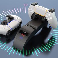 Controladores de jogos Joysticks Charging Station Charger suporta carga dupla PS5 com indicador LED Handle Wireless Controller