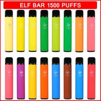 Elf Bar Disposable E Cigarettes 1500 Puffs 850mAh Battery 4.8ml Prefilled Cartridge Vape Pen Vaporizoer Pods Electronic cigarette ecigs 14 Colors