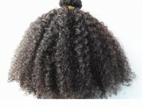 Perulu İnsan Saç Uzantıları 9 Parça ile 18 Klipler Ile Klip Saç Ürünleri Saç Stili Koyu Kahverengi Doğal Siyah Renk Afro Kinky Curl