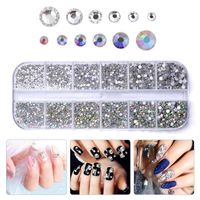 Gift Wrap 1 Box 3D Nail Art Rhinestone Crystal Diamond Glitter Jewelry Glass Gem Diy Decorations Nails Accessories