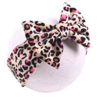 Moda Impressão Leopard Bow Criança Headband Infantil Criança Chiffon Chiffon Elástico Bowknot Hairband Bebê Meninas Acessórios De Cabelo