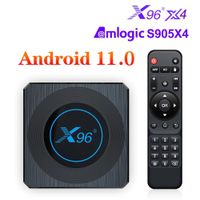 X96 X4 Android 11.0 TV Box Amlogic S905X4 4 Go 32 Go 64 Go Quad Core 2.4g 5G Dual Band WiFi BT 8K Media Player Set Top Boxes