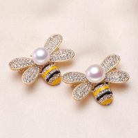 Cute Bee Brooch PIN-код Базовые выводы Аксессуары Крепления Ювелирные Изделия Настройки для жемчуга Бусины Джейд Кристаллы Agate Coral