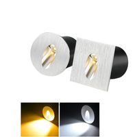 Recessed Led Stair Light 1w 3w Aluminum Square round wall co...