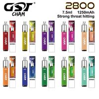 Authentic GST Cham Disable Pod Device Kit 2800 Puffs 1250mAh Bateria 7.5ml Personalizado Vape Bar Stick Ecig Pen 100% Original