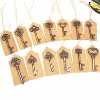 Wedding Favors Key Bottle Opener Party Favor Souvenir Gift Vintage Alloy Openers Rustic Decoration with Escort Tag Card 16 Styles