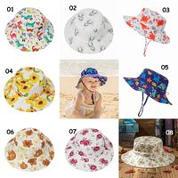 Baby Baby Sun Hat Шлем Животное Динозавр Цветок Напечатаны Sunhat Ребенок Мода Леопард Топы Прекрасный Летний Широкий Breim Beach Baby Bucket Hat