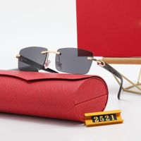 Klassische Designer Sonnenbrille für Herren Frauen Spezielle rahmenlose UV-Schutzbrille Vintage Polarisierte Große Quadratrahmen 2521 Top Qualität frei Kommen Sie mit Box Fall