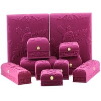 Оптом бархатные украшенные украшения упаковочные коробки розовые красные свадебные алмазные кольца предложение коробка ожерелье серьги браслет подарочная коробка