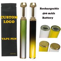 OEM descartável vape caneta óleo vapes e cigarros vazio 1.0ml atomizer parafuso em dicas redondas 400mAh bateria recarregável canetas de vaporizador personalizado embalagem