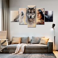 5 панелей Индийская девушка HD печатается современный холст картина настенный арт модульный плакат фотографии дома декор живописи
