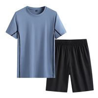 Men's Tracksuits Two Piece Set For Men 2022 Joggers Tracksuit Summer Clothes T-Shirt Shorts Suit Solid Color Plus Size Male Sports 5XL