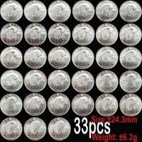 33pcs USA Bright Coins 1917 -1930 copia in piedi LIBERTY Quarter Coin Art Collegabile