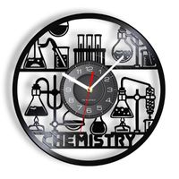 벽시계 실험 레이저 컷 Longplay 시계 화학 아트 워크 장식 실험실 과학 학생 시계 시계 시계