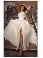 Sukienki zwykłe imprezowe sukienki uwodzicielskie jedno ramię w biała suknia noszenia na wysoki elegancki wieczór maxi