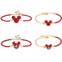 Link, cadeia de pulseiras de corda vermelha para mulheres bonitos cristais de rato urso anime charme moda jóias clássico pulseira de luxo 2022 ano presentes