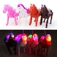 2020Pop Sale Electric Music Walking Horse Toys Parent-child Interactive LED Light Glow Electronic Pets Toy As Children Gift Y0105
