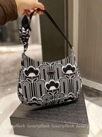 2022 New Womens Designers Shouler sacos de Alta Qualidade Luxurys Vintage Senhoras Bolsas Jacquard Cleos 27cm Moda Bolsas Bolsa Bolsa