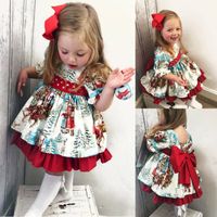 2021 Çocuk Kız Elbise Yaz Çocuk Etek Dantel Prenses Elbiseler Yay Kemer Bebek Bebek Doğum Günü Hediyesi Çocuk Giysileri