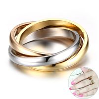 クラシックブランドC 3ラウンドリングセット女性ステンレス鋼の結婚式の婚約女性の指の宝石類