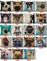 19 designs Animal Pillow Case French bulldog Dog cat Cushion cover Linen Throw Pillowcases sofa office Car home decoration LLD12551