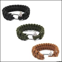 Bracelets And Cam Hiking Sports & Outdoors Or Ups Outdoor Self Rescue 2.5X26Cm 7 Core Alloy U Buckle Emergency Whistle Paracord Bracelet Cha