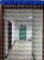 Zidetang 100% Acrílico Botão Brilhante Beaded Fringed Home Decor Curtain Curtain Room Divisor Divisor Painel Painel Fly Screen 220122