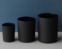 50g matte black glasss cup with bamboo lid wax cream candle ...