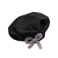 Berets pretas boina artesanal decoração decoração elegante chapéu retro lavado algodão primavera outono vintage grande boné