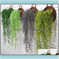 Decorative Flowers & Wreaths Festive Party Supplies Home Garden Colorf Artificial Vines Silk Hanging Ivy Leaf Plant Leaves For Wall Decorati
